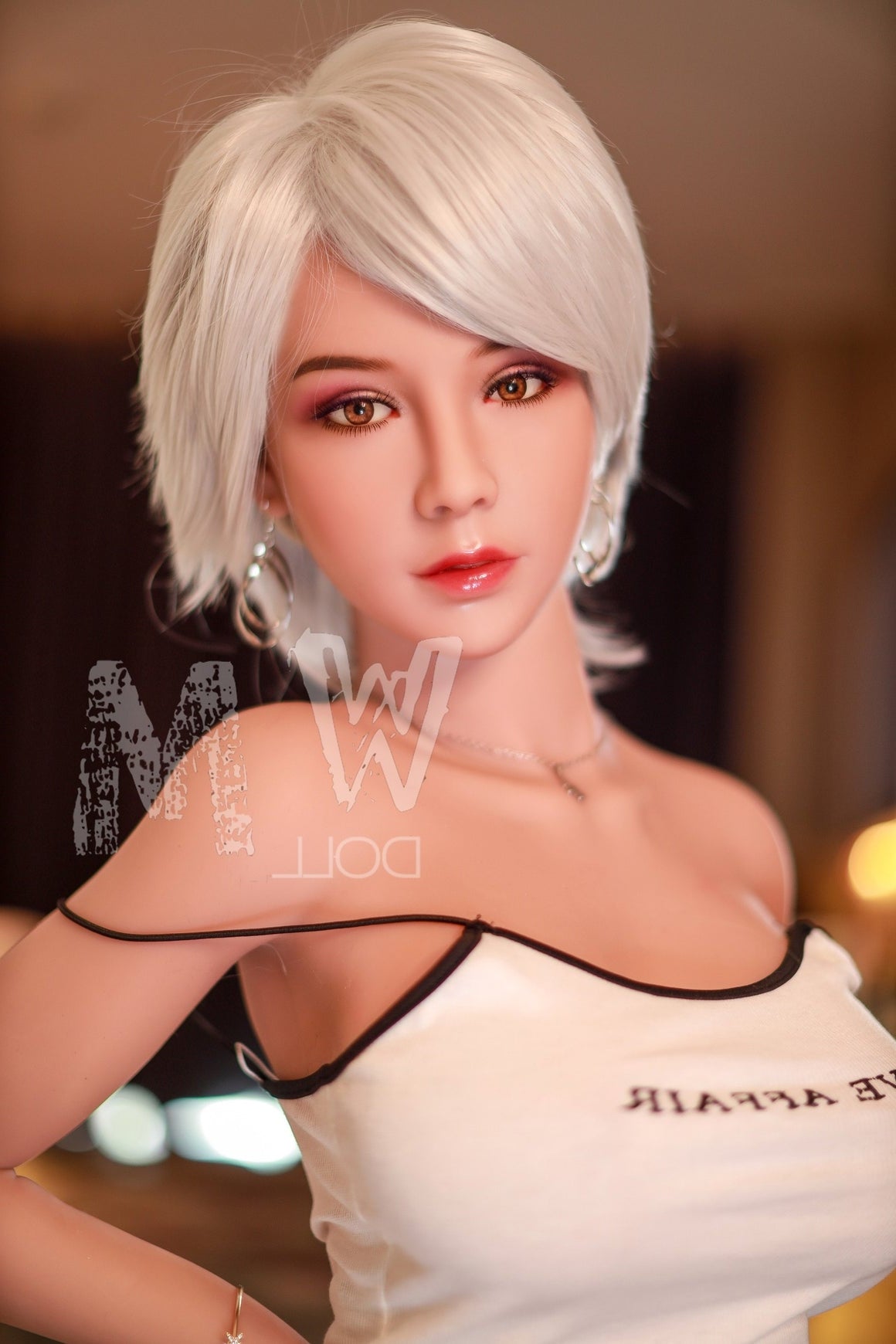 170cm/5ft5 D-cup Silver short hair TPE Sex Doll with #56 Head WM
