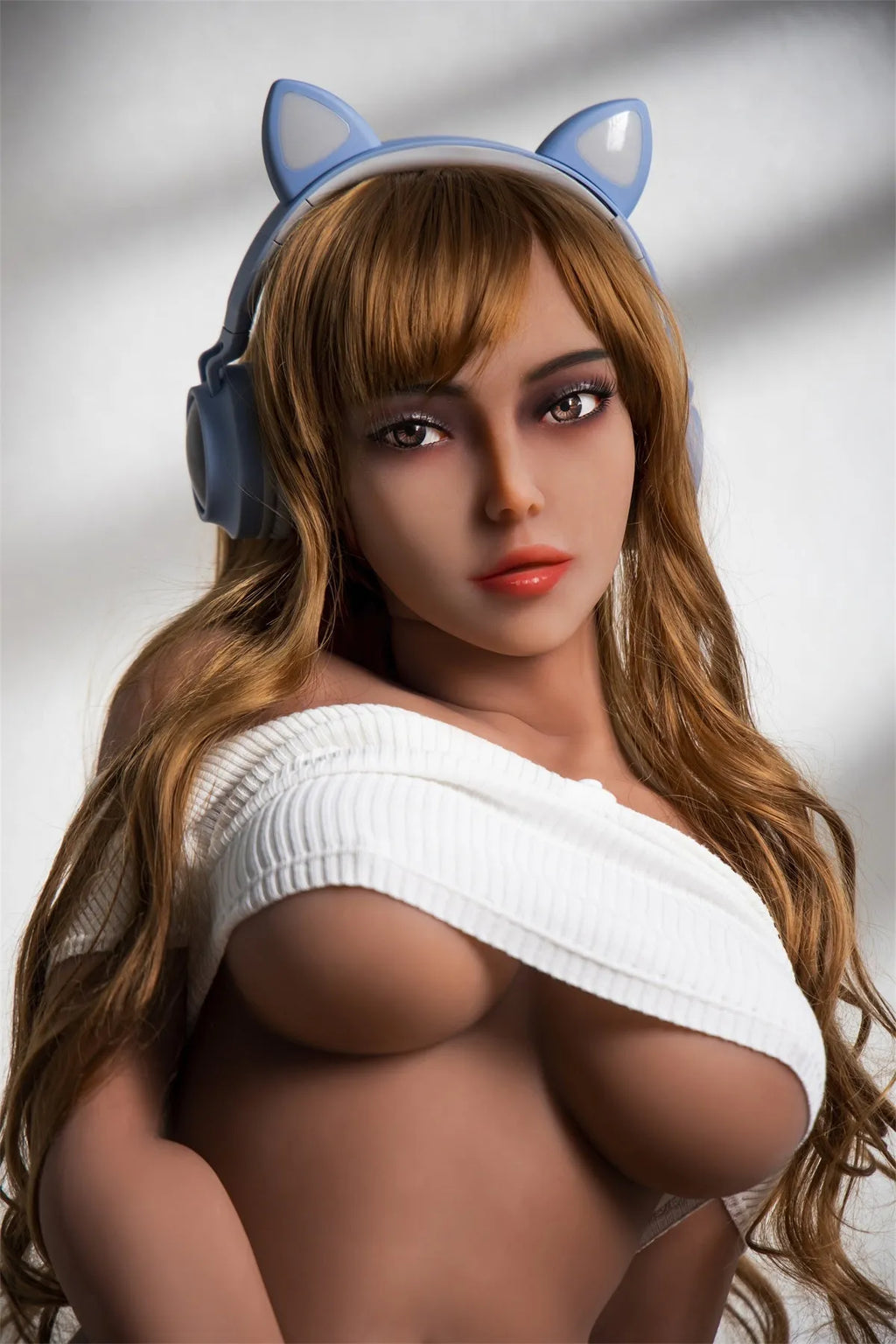 Tayen - Small Breasts Wheat Skin Color Sex Doll With Long Blonde Curly Hair(5 Sizes £©