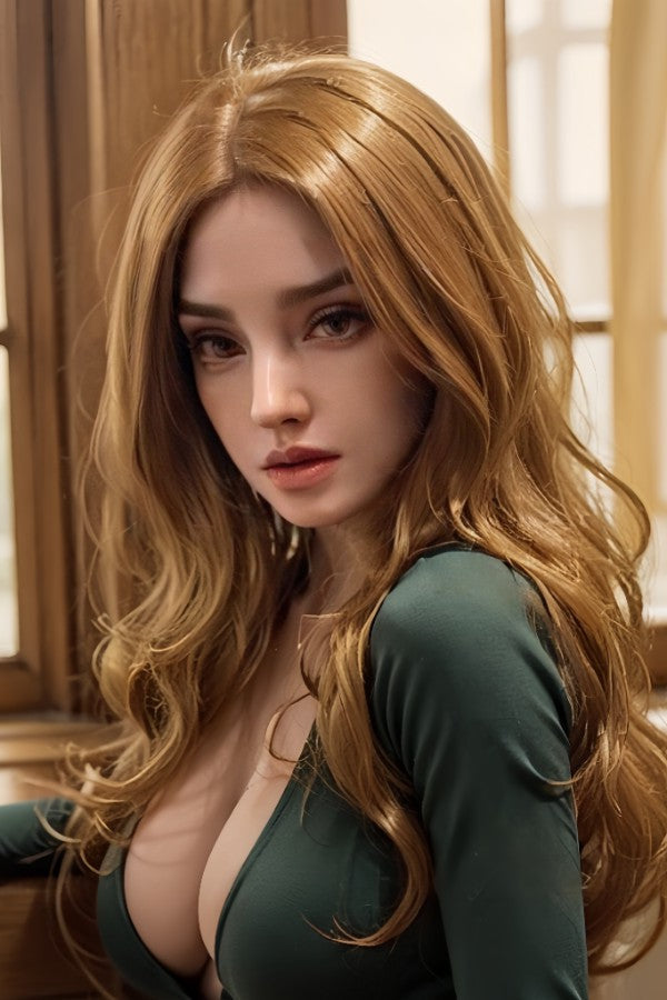 166cm/5ft5 G-cup Blonde Silicone head Sex Doll - #622-2 Orange in