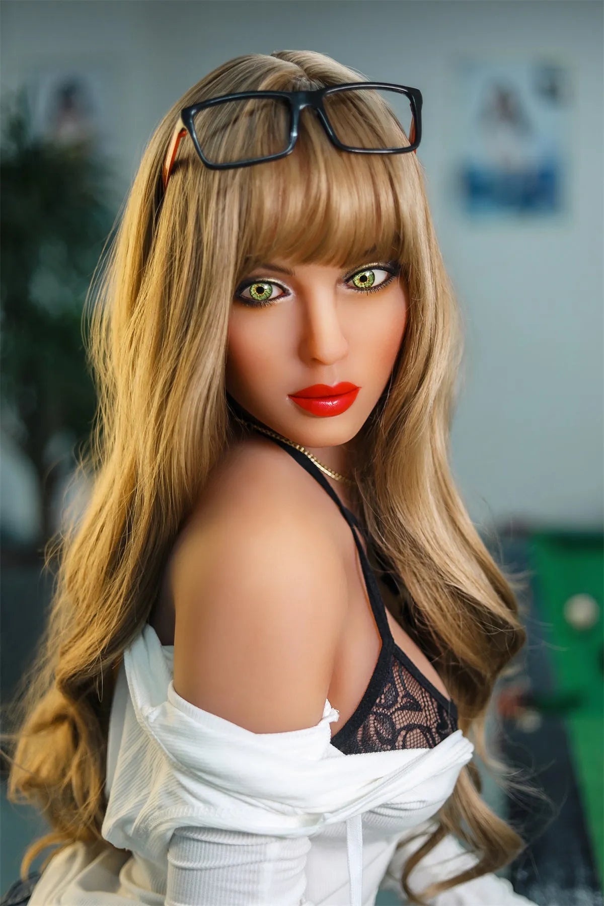 Jima - 152cm (4ft 12) Teacher Style Realistic Sex Doll With Blonde Curly Hair