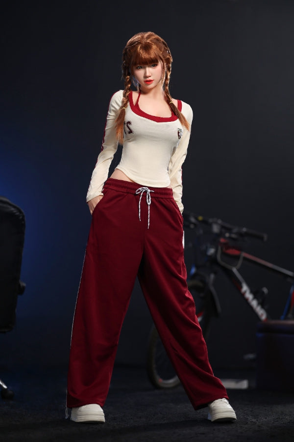 168cm/5ft6 F-cup Big Breast Silicone Head Sex Doll - #888 Orange in