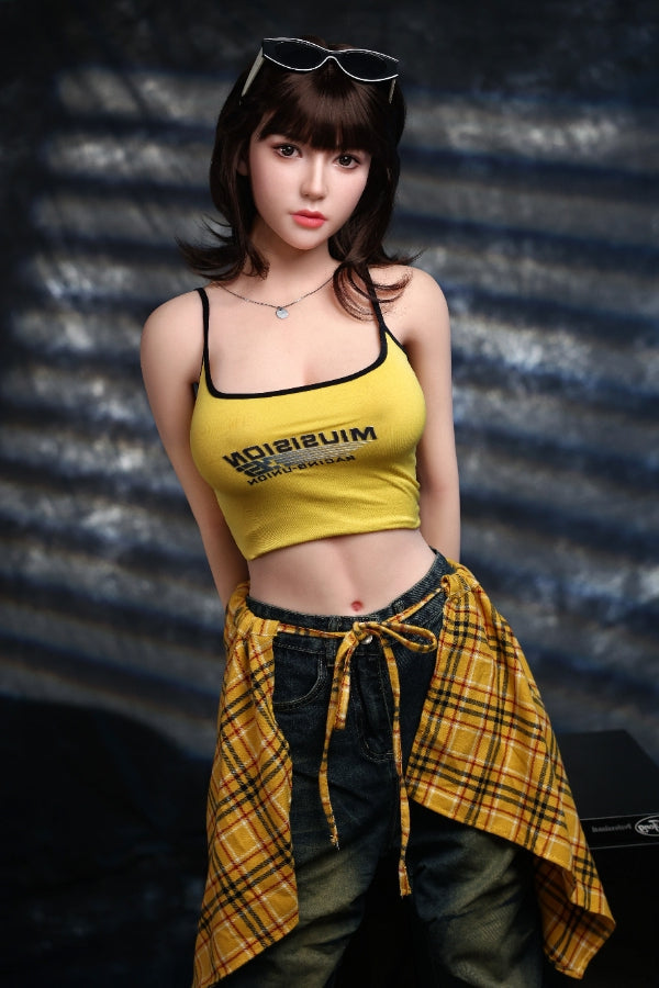 168cm/5ft6 F-cup Big Breast Silicone Head Sex Doll - #996 Orange in