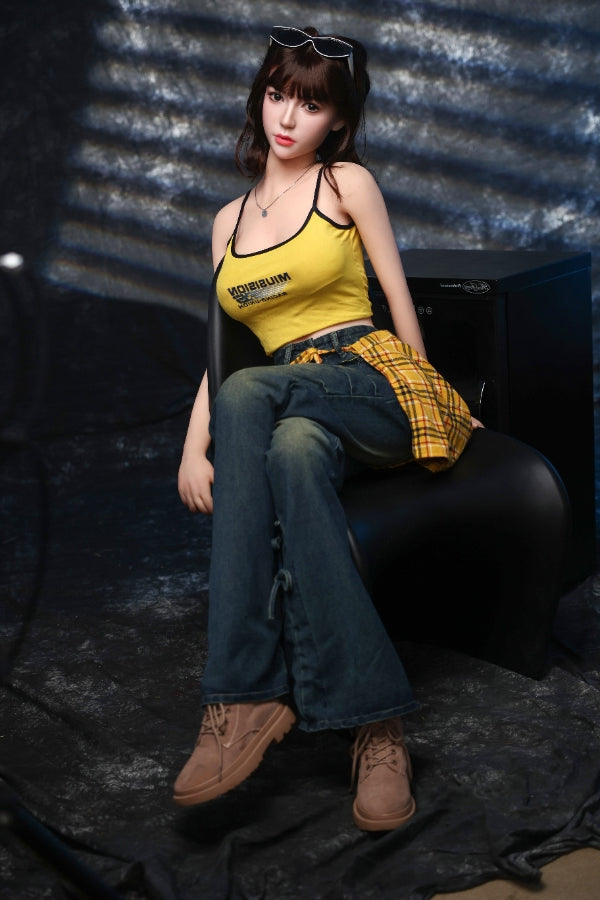 168cm/5ft6 F-cup Big Breast Silicone Head Sex Doll - #996 Orange in