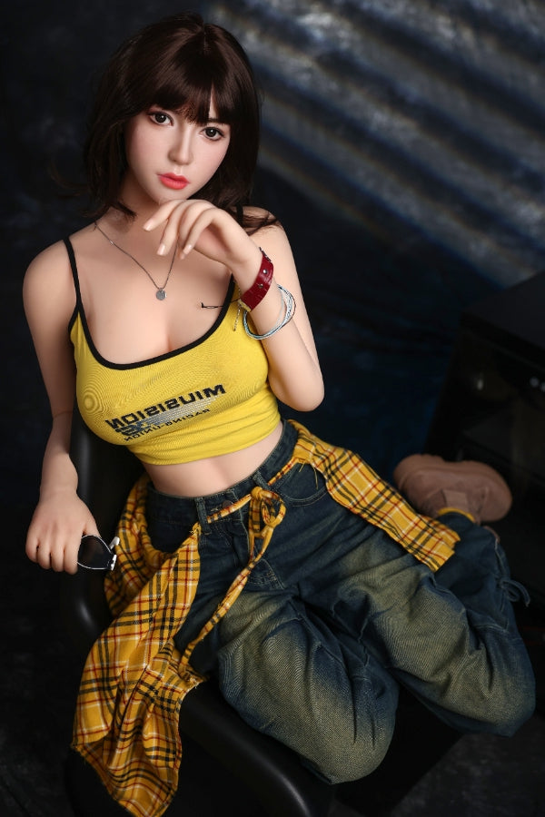 168cm/5ft6 F-cup Big Breast Silicone Head Sex Doll - #996 Orange in