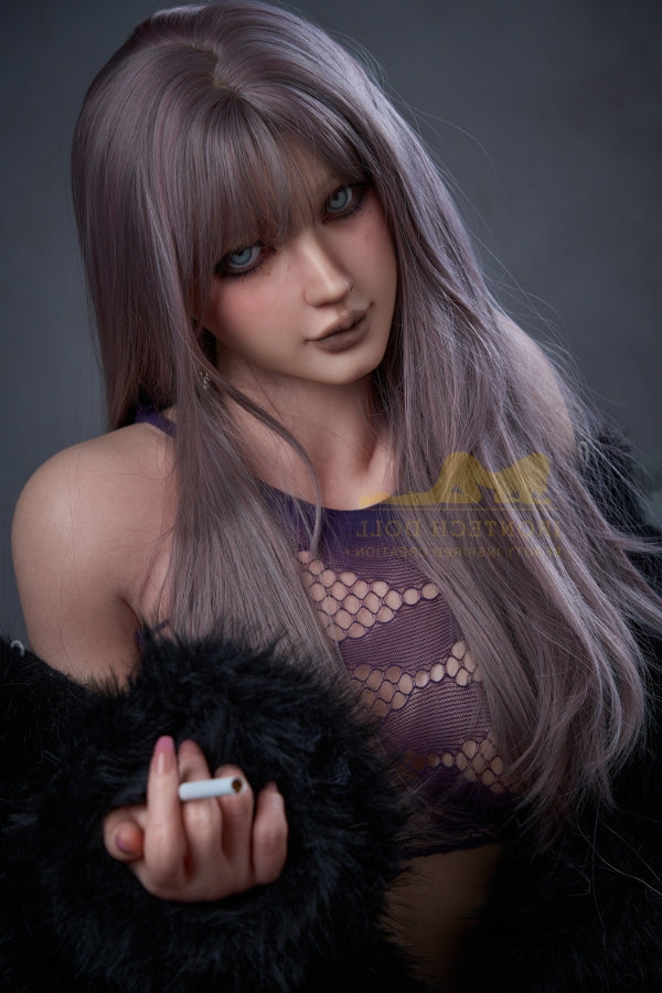 US In Stock - 169cm/5ft7 C-Cup Purple Hair Silicone Sex Doll S9 Irontech