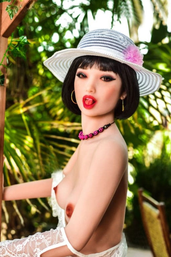 US In Stock - 158cm/5ft2 A-Cup Small Tits TPE Sex Doll with #73 Head 6ye