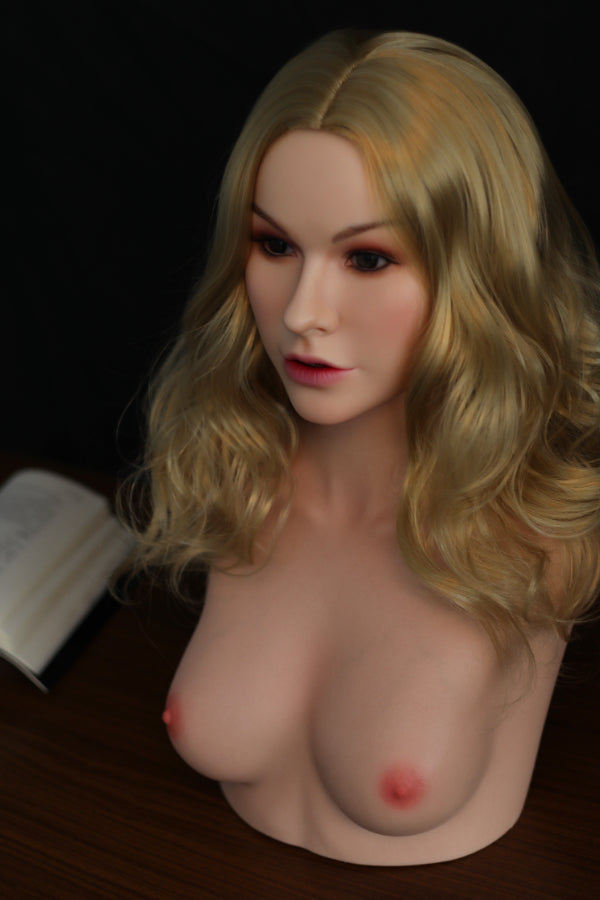 Full Silicone Half Body Breast Sex Doll Torso with #781 Head - Orange in