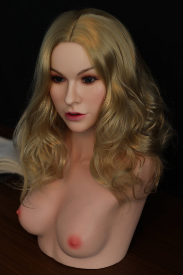 Full Silicone Half Body Breast Sex Doll Torso with #781 Head - Orange in