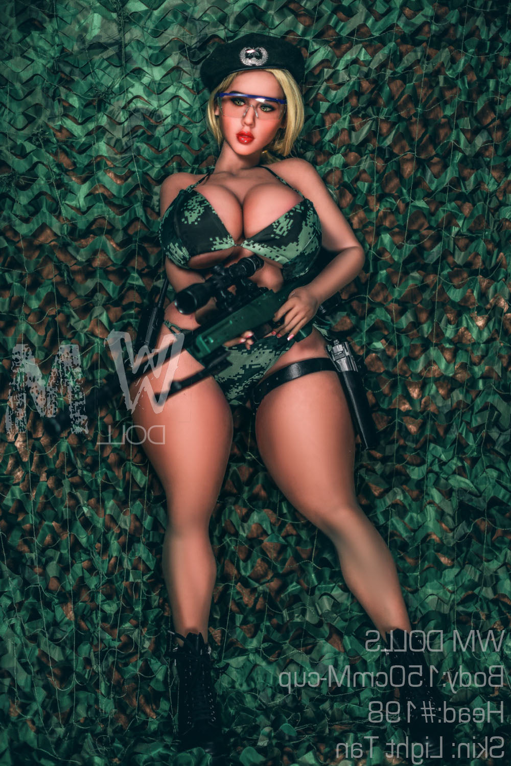 150cm/4ft11 M-cup BBW Thick Big Booty TPE Sex Doll with #198 Head WM