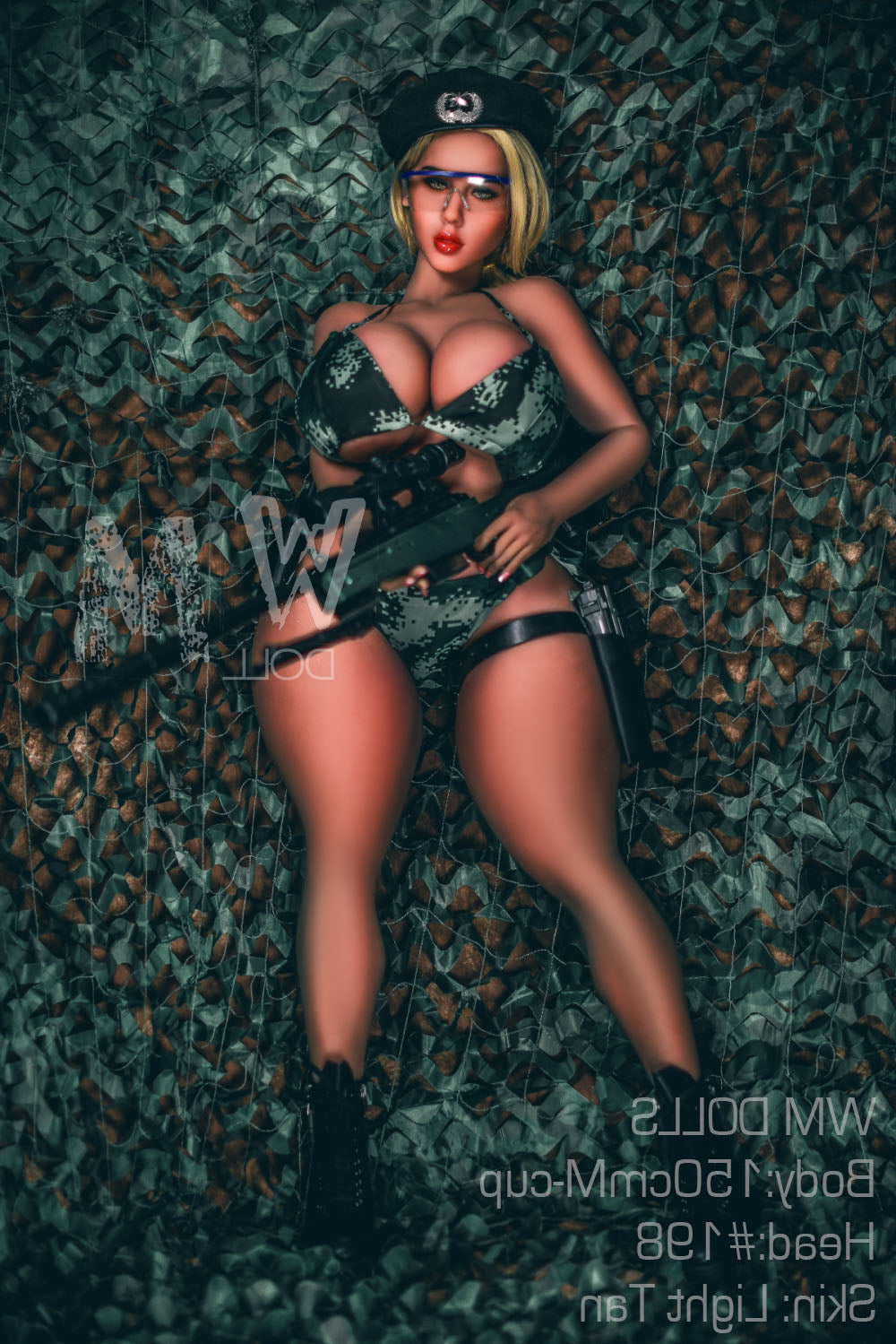 150cm/4ft11 M-cup BBW Thick Big Booty TPE Sex Doll with #198 Head WM