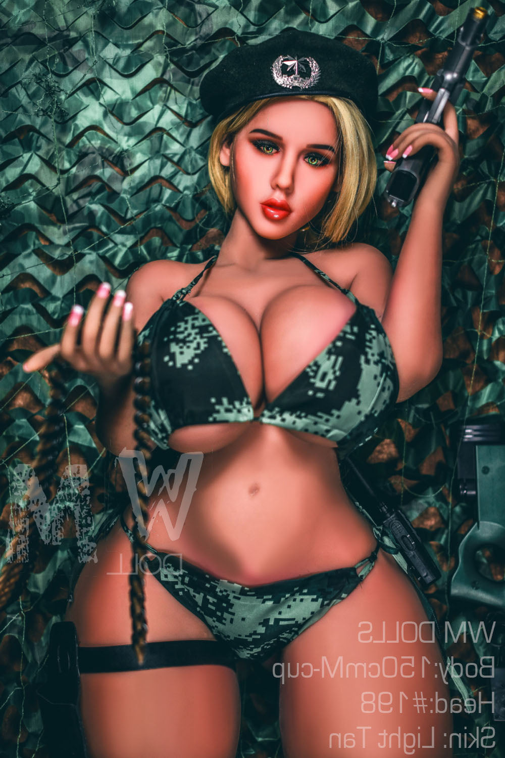 150cm/4ft11 M-cup BBW Thick Big Booty TPE Sex Doll with #198 Head WM