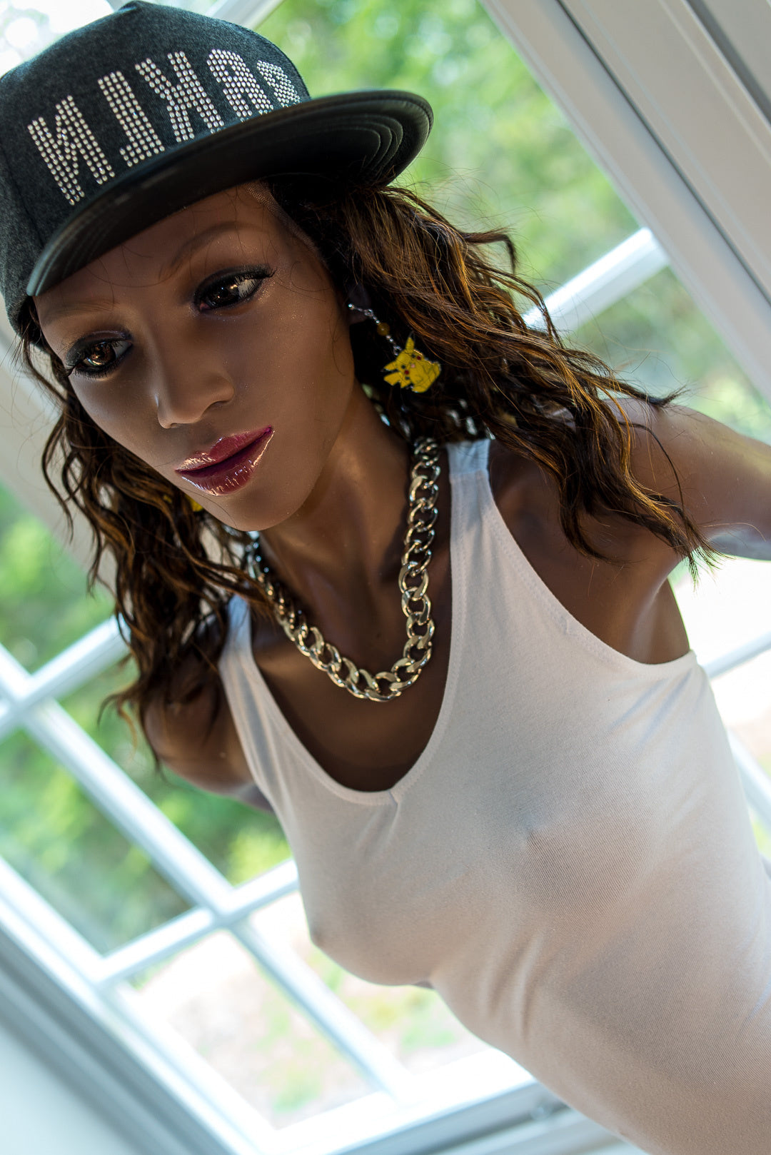 168cm/5ft6 A-cup Skinny Black TPE Sex Doll with 83#02 WM