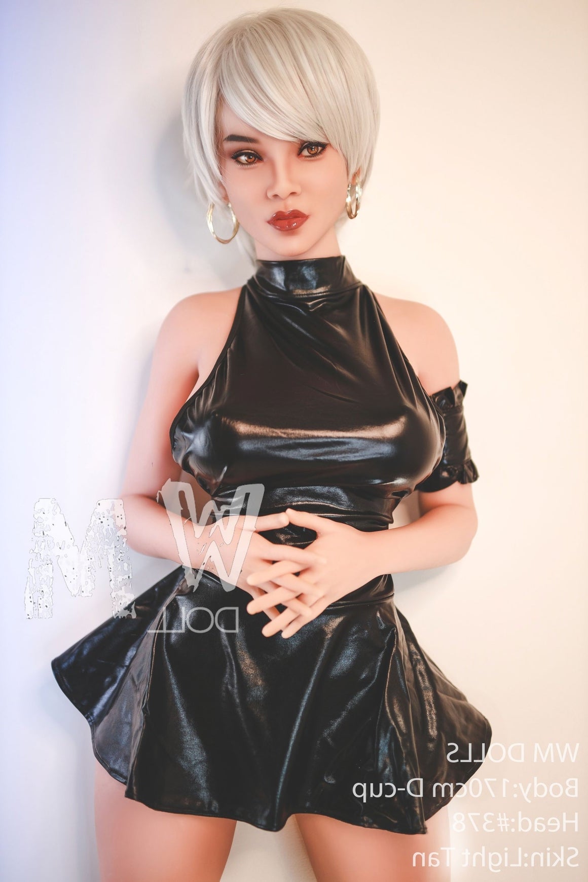 170cm/5ft5 D-cup Silver Short Hair TPE Sex Doll with #378 Head WM