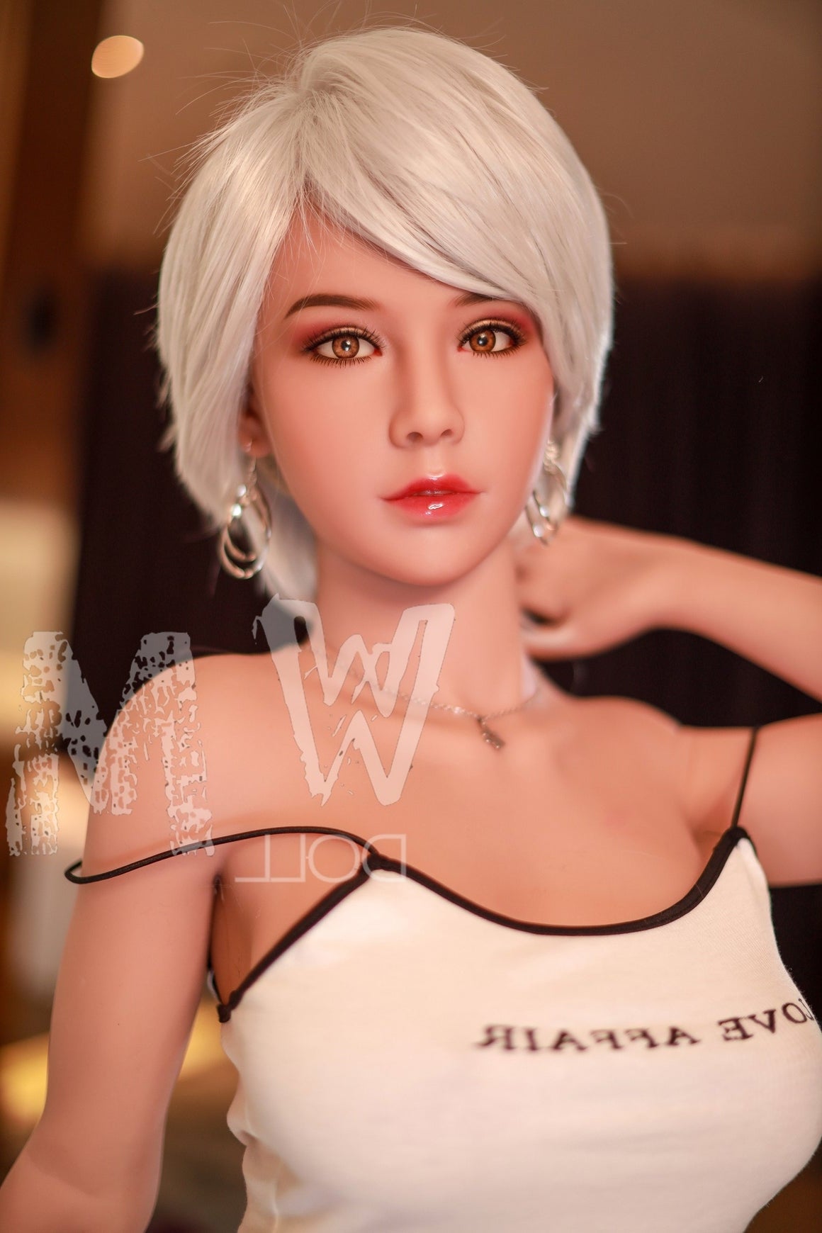 170cm/5ft5 D-cup Silver short hair TPE Sex Doll with #56 Head WM