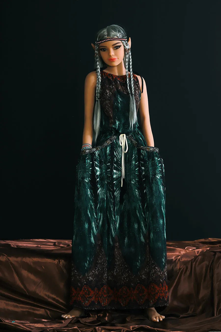 Fontaine - 5ft1(155cm) Ultra Flat Chest Elf Sex Doll With Gray Hair