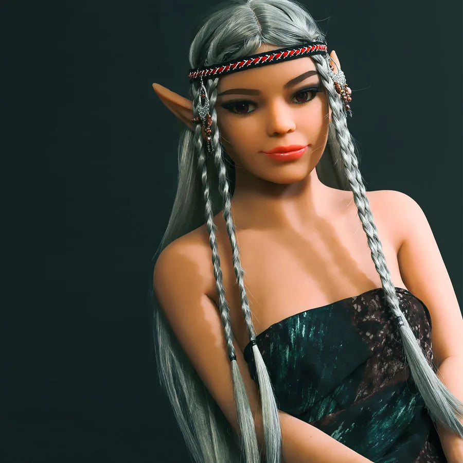 Fontaine - 5ft1(155cm) Ultra Flat Chest Elf Sex Doll With Gray Hair