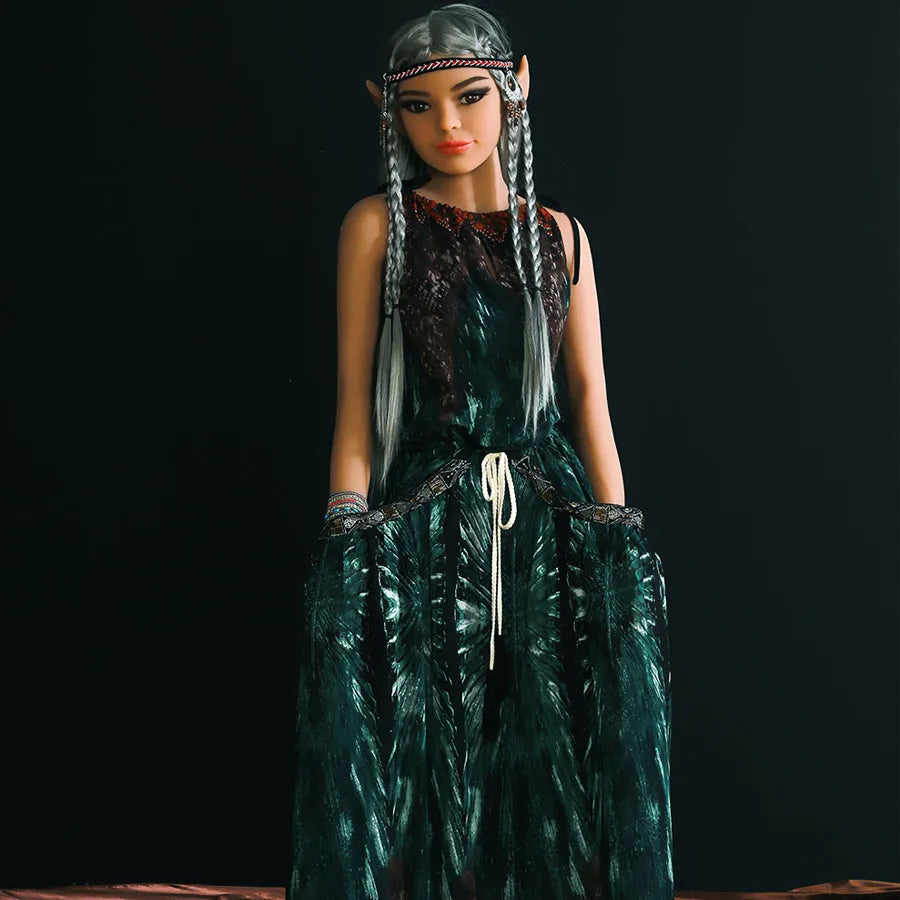 Fontaine - 5ft1(155cm) Ultra Flat Chest Elf Sex Doll With Gray Hair