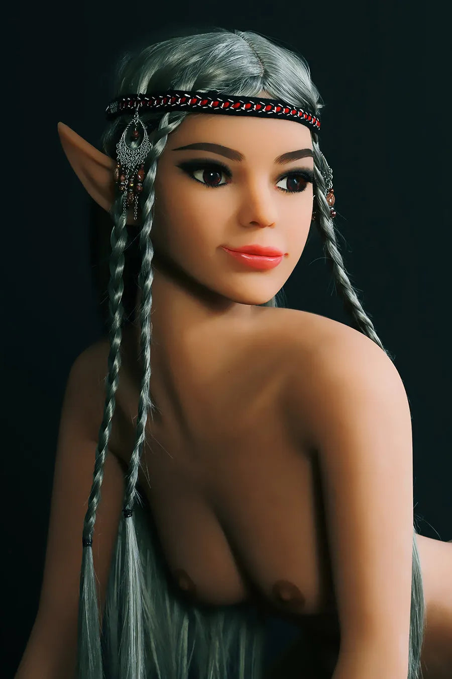 Fontaine - 5ft1(155cm) Ultra Flat Chest Elf Sex Doll With Gray Hair