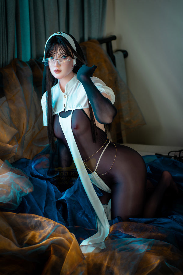 162cm/5ft4 A-Cup Lifelike Halloween Nun Silicone Love Doll - S37 Irontech