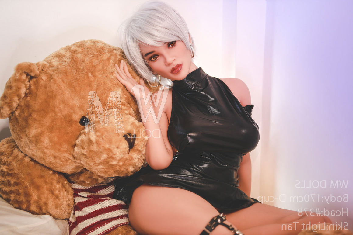170cm/5ft5 D-cup Silver Short Hair TPE Sex Doll with #378 Head WM