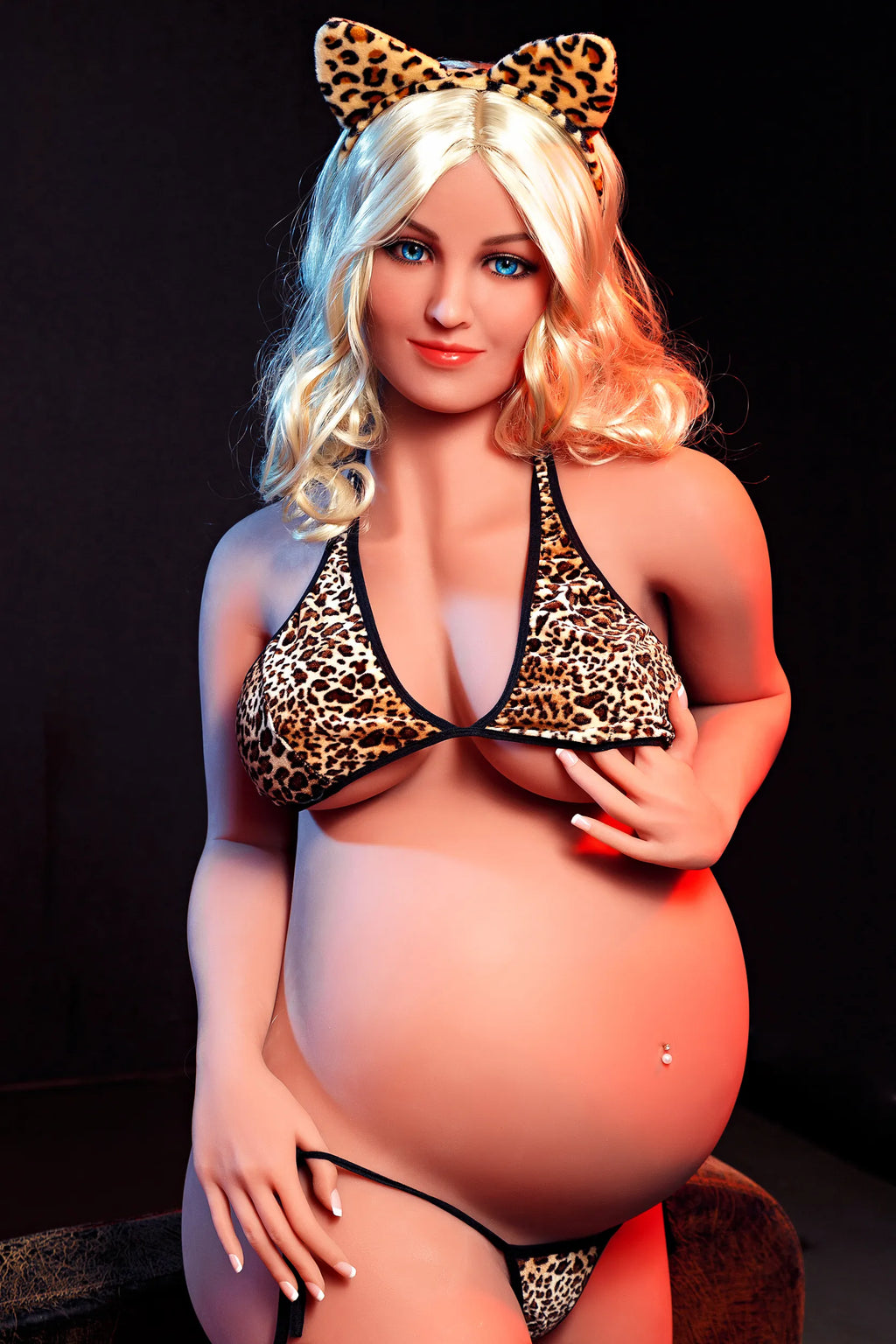 AIBEI | Jennie - 4ft 2 /158cm Pregnant Woman Sex Doll With Blonde Curly Hair