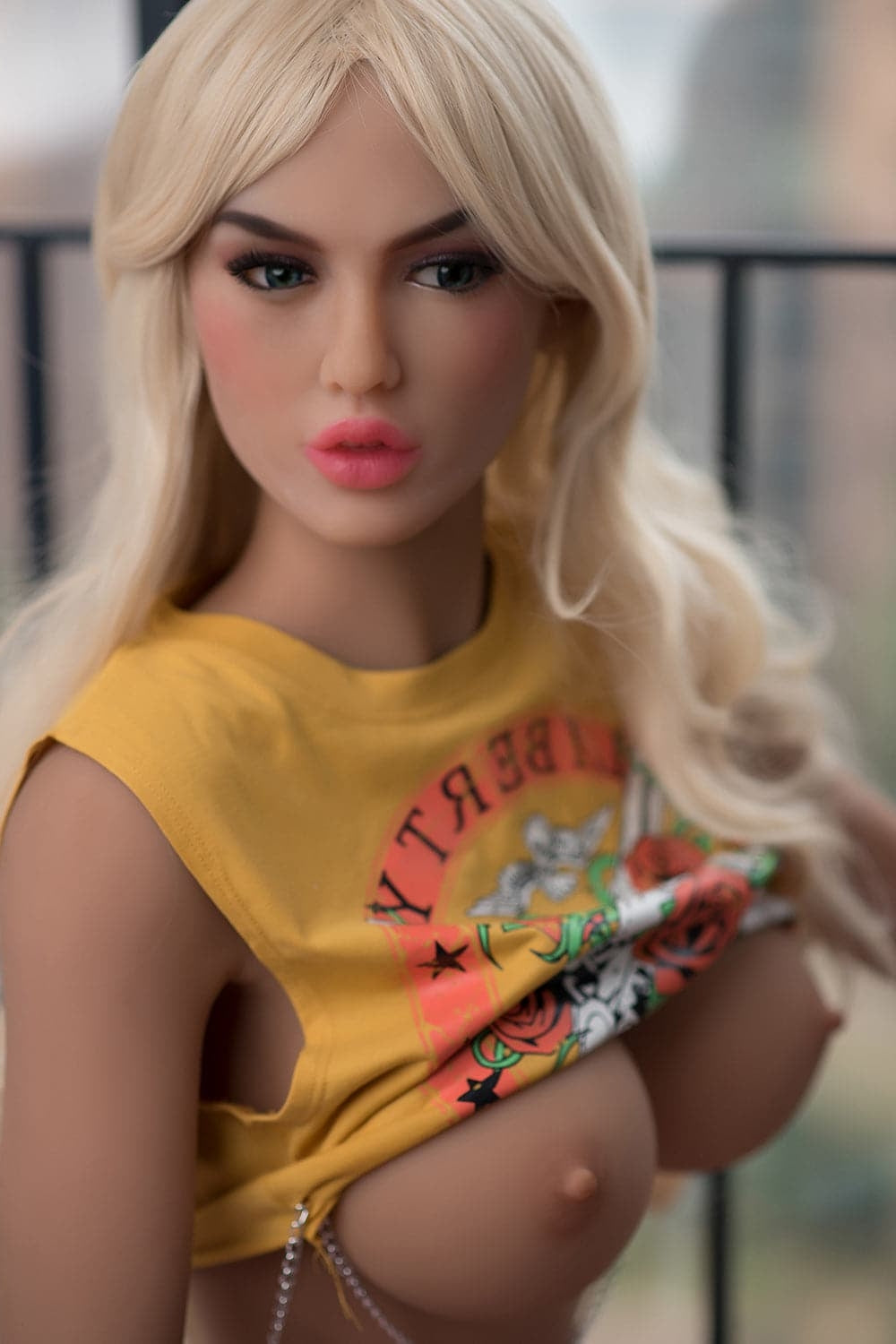 165cm/5ft5 F-Cup Blonde Big Breasts American Life-size TPE Sex Doll 6ye