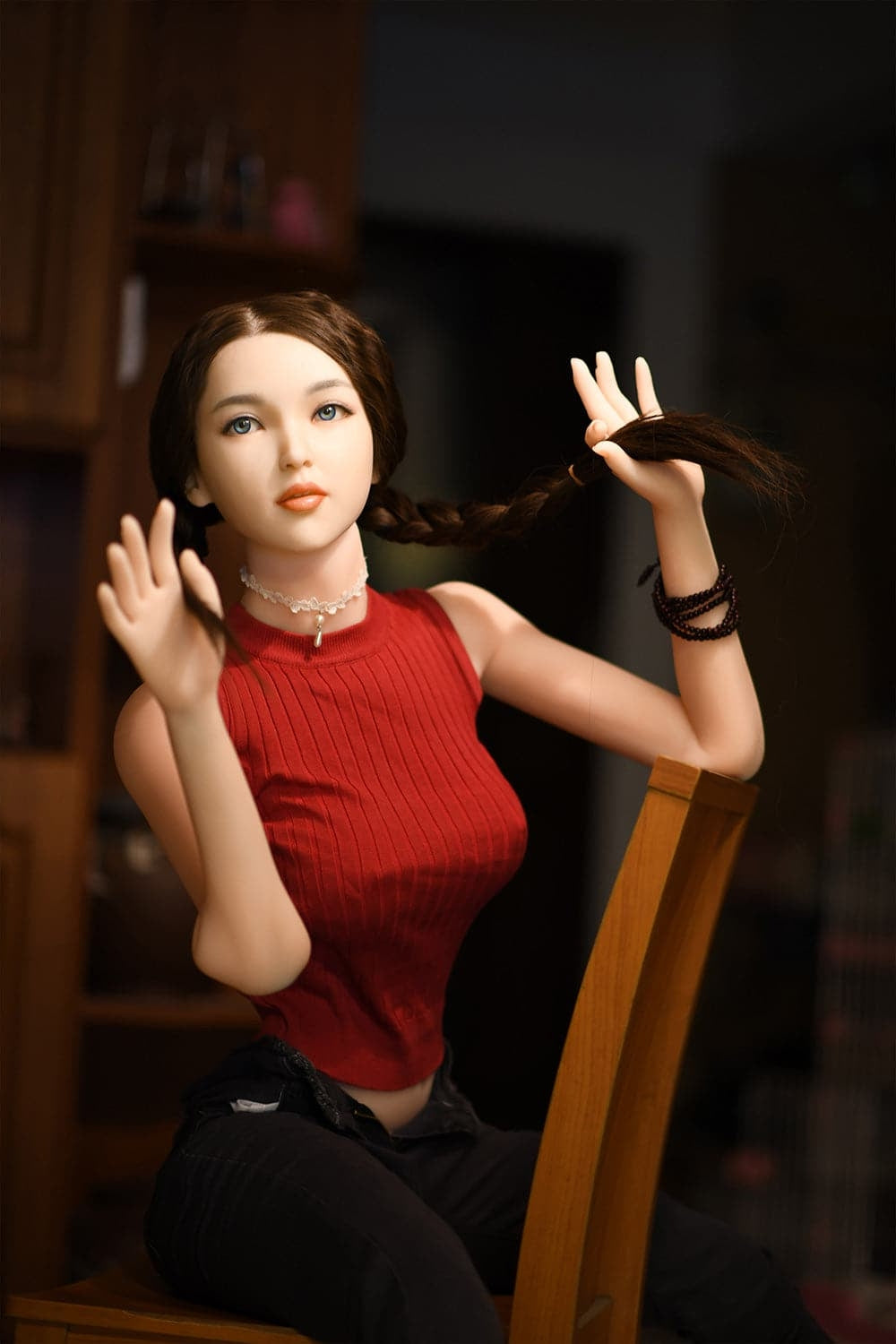 170cm/5ft7 C-Cup Skinny Asian Silicone Head Sex Doll 6ye