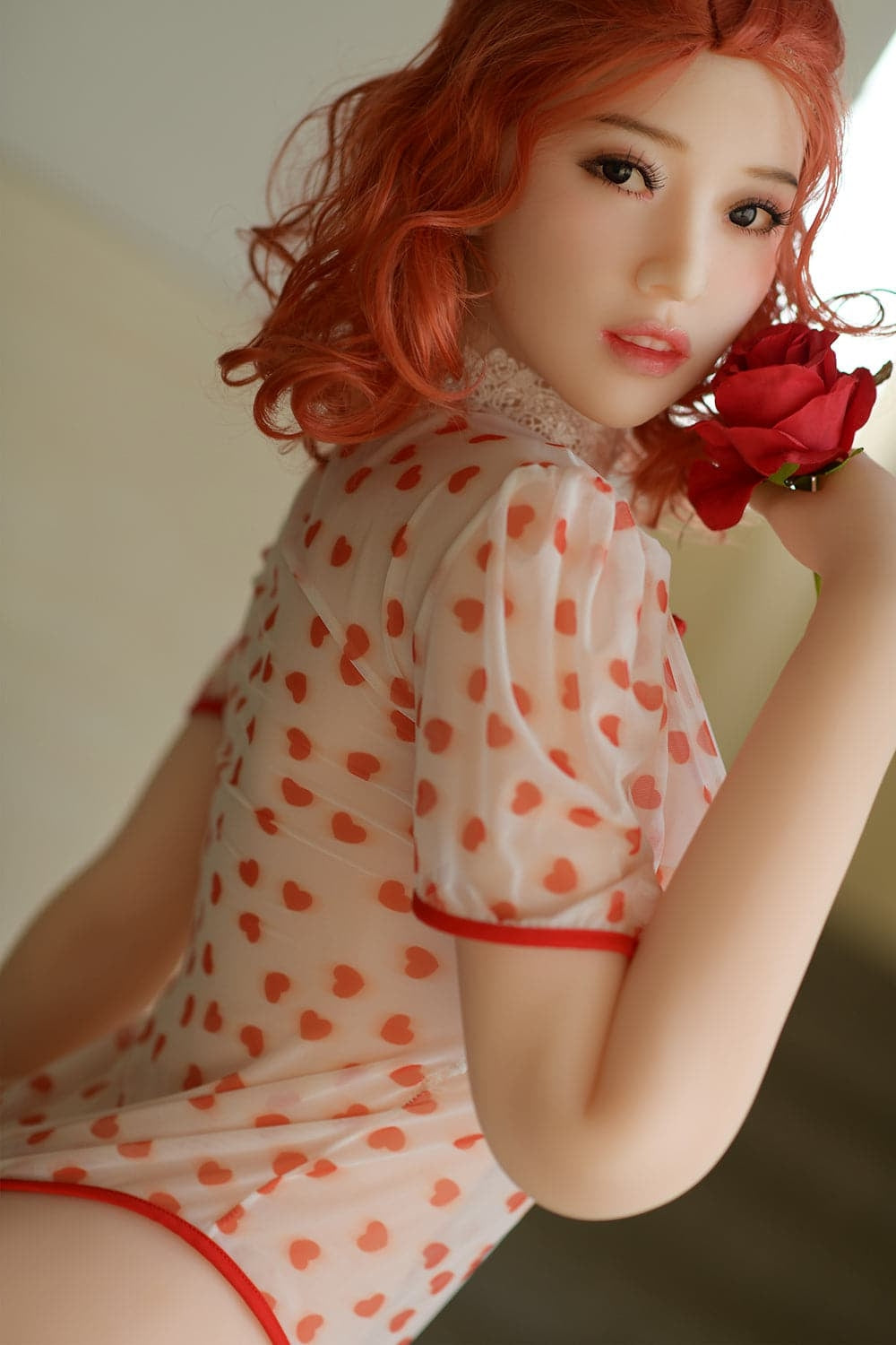 165cm/5ft5 F-Cup Korean Redhead Korean Pink Hair TPE Sex Doll 6ye