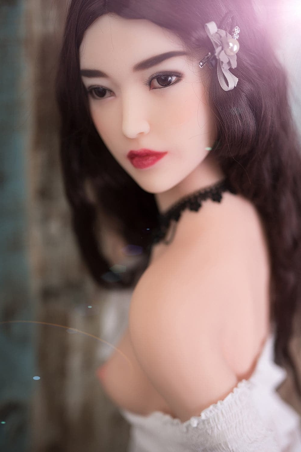 165cm/5ft5 A-Cup Japanese Skinny Black Hair TPE Sex Doll 6ye