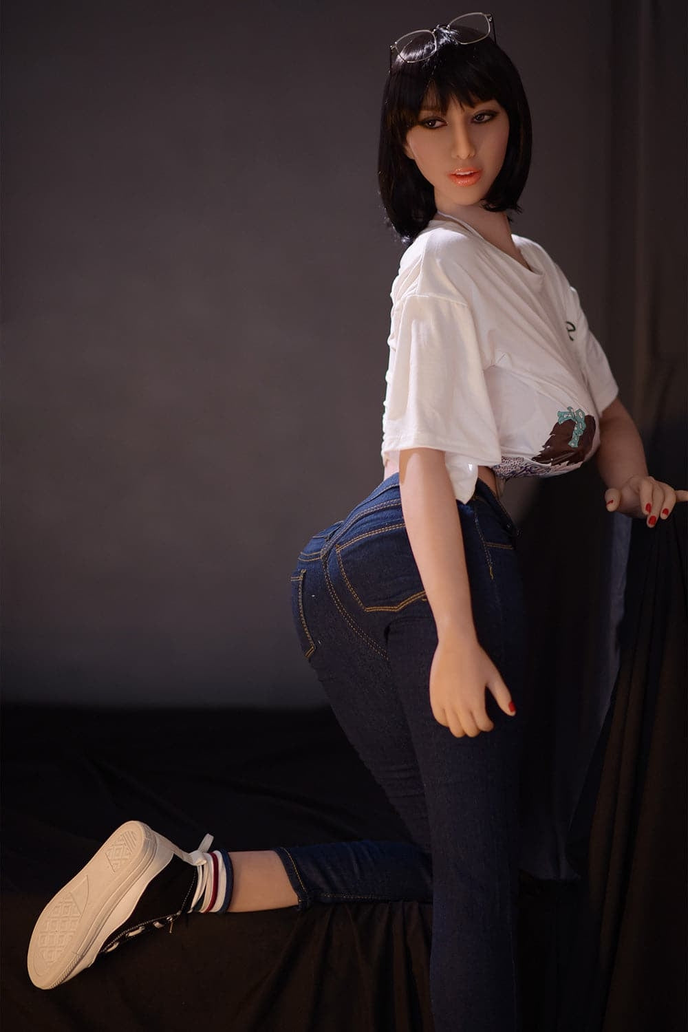 163cm/5ft4 I-Cup Huge Tits & Big Butt Black Short Hair Sex Doll with # Torso TPE 6ye