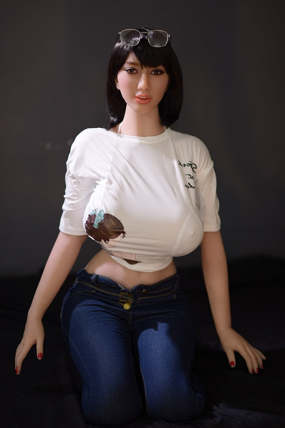 163cm/5ft4 I-Cup Huge Tits & Big Butt Black Short Hair Sex Doll with # Torso TPE 6ye