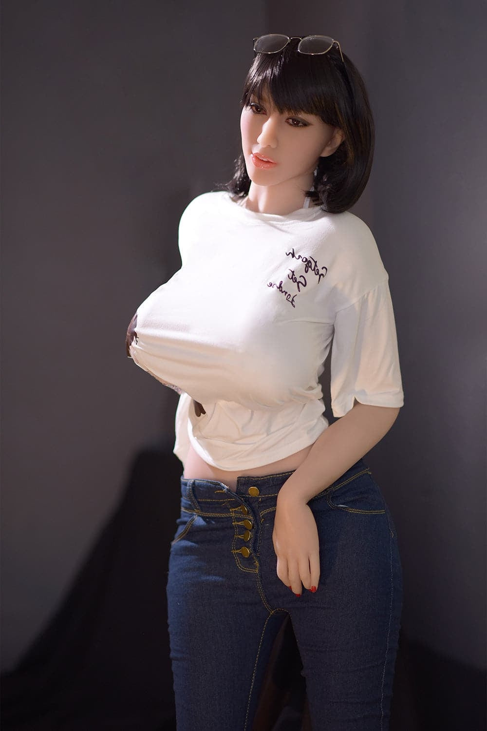 163cm/5ft4 I-Cup Huge Tits & Big Butt Black Short Hair Sex Doll with # Torso TPE 6ye