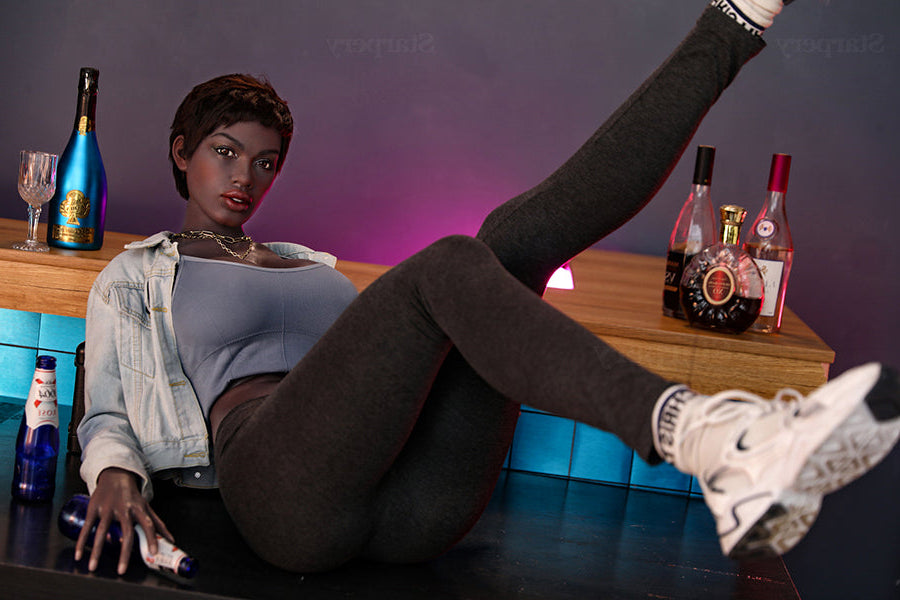 174cm/5ft8 F-cup Ebony Hybrid Silicone Sex Doll – Keisha Black Starpery