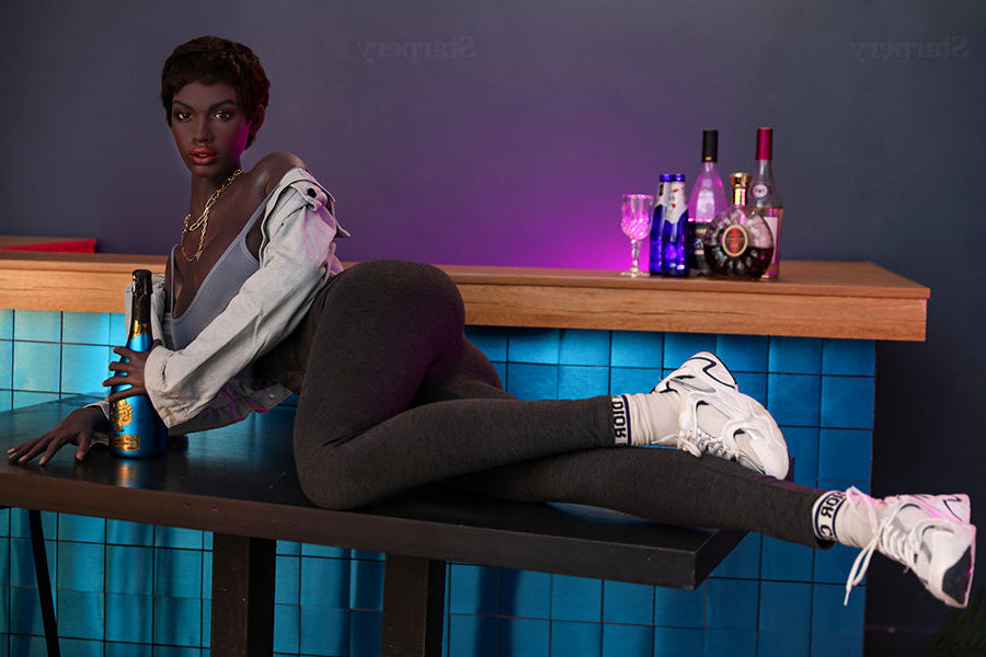 174cm/5ft8 F-cup Ebony Hybrid Silicone Sex Doll – Keisha Black Starpery