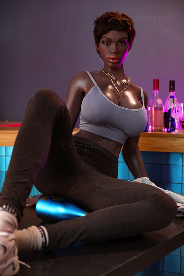 174cm/5ft8 F-cup Ebony Hybrid Silicone Sex Doll – Keisha Black Starpery