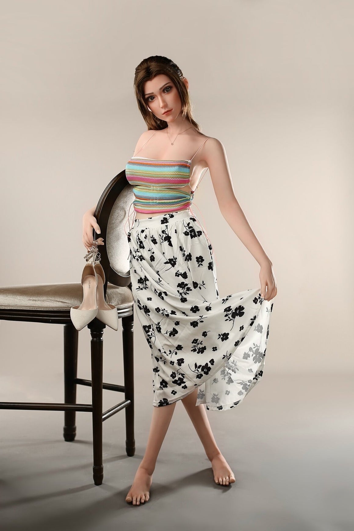 US In Stock - 160cm/5ft3 D-cup Silicone Head Sex Doll C25S - Alice Whi Torso JX