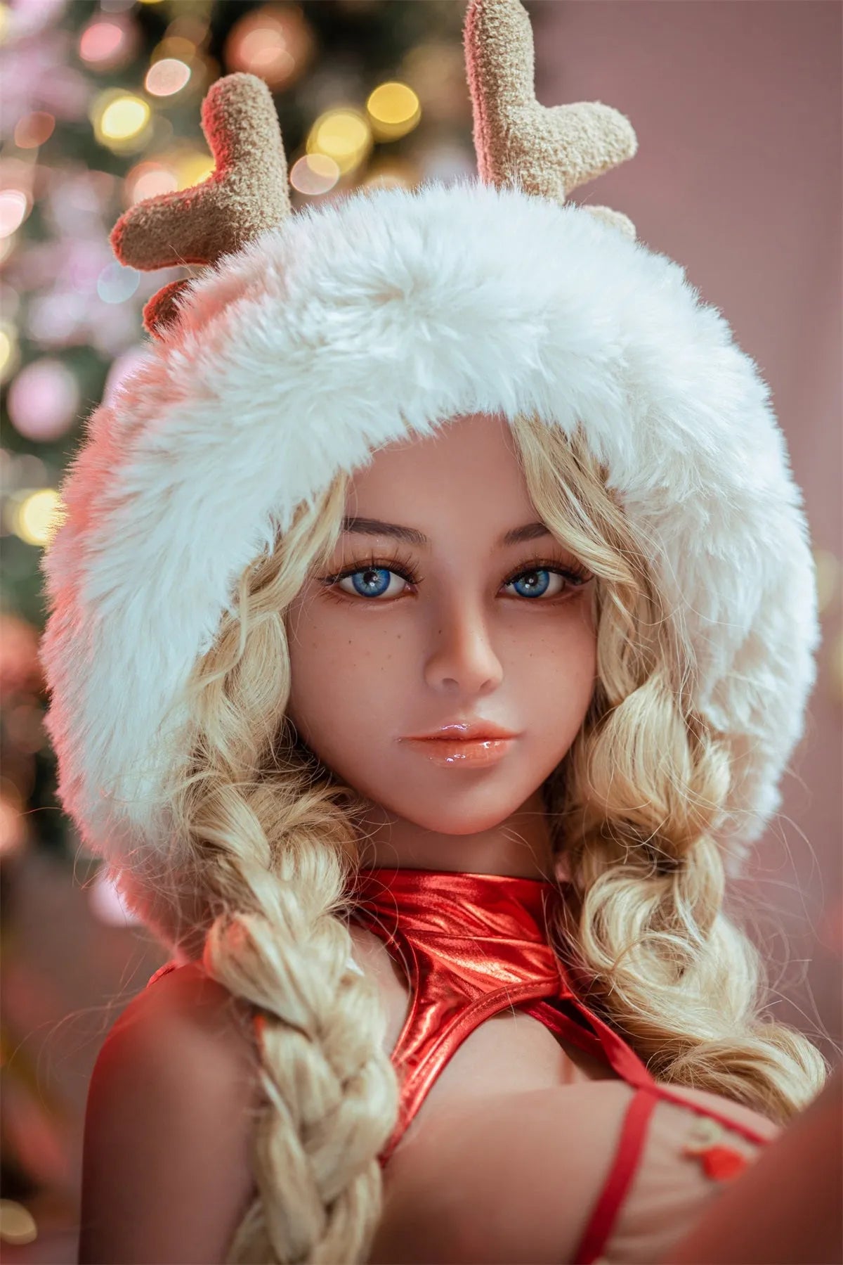 AIBEI | 4ft12 (153cm) Christmas Style Chubby Love Doll With Blonde Curly Hair -Monaisha (In Stock EU)