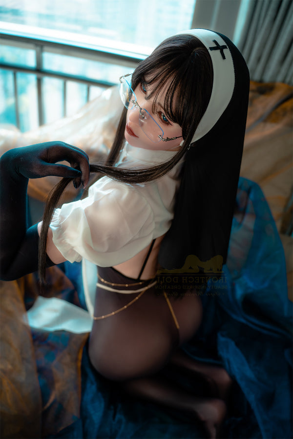 162cm/5ft4 A-Cup Lifelike Halloween Nun Silicone Love Doll - S37 Irontech