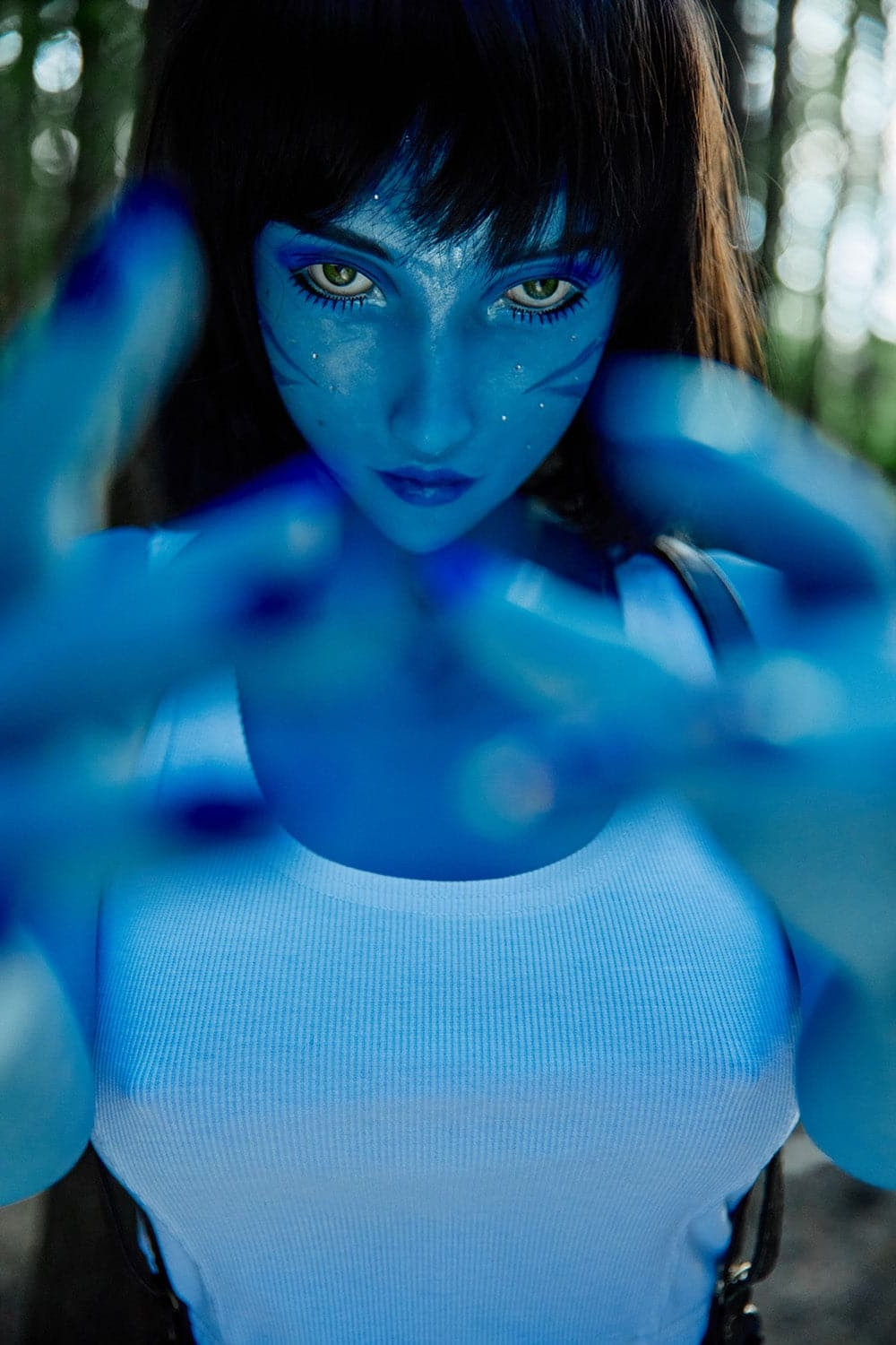 Clm Classic 158cm Myrtice B Cup Alien Blue Skin Sex Doll Tifa Makeup Avatar Blue - Torso TPE Climax