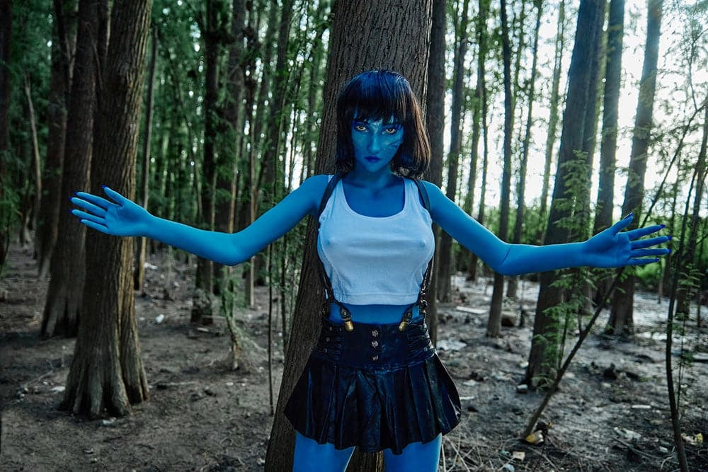 Clm Classic 158cm Myrtice B Cup Alien Blue Skin Sex Doll Tifa Makeup Avatar Blue - Torso TPE Climax