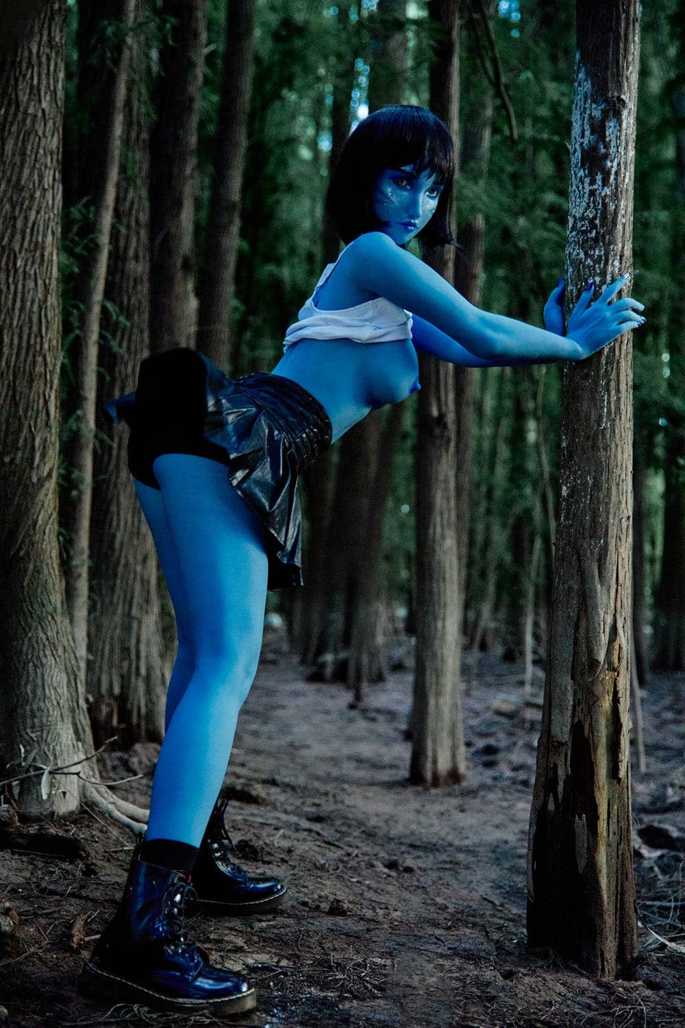 Clm Classic 158cm Myrtice B Cup Alien Blue Skin Sex Doll Tifa Makeup Avatar Blue - Torso TPE Climax