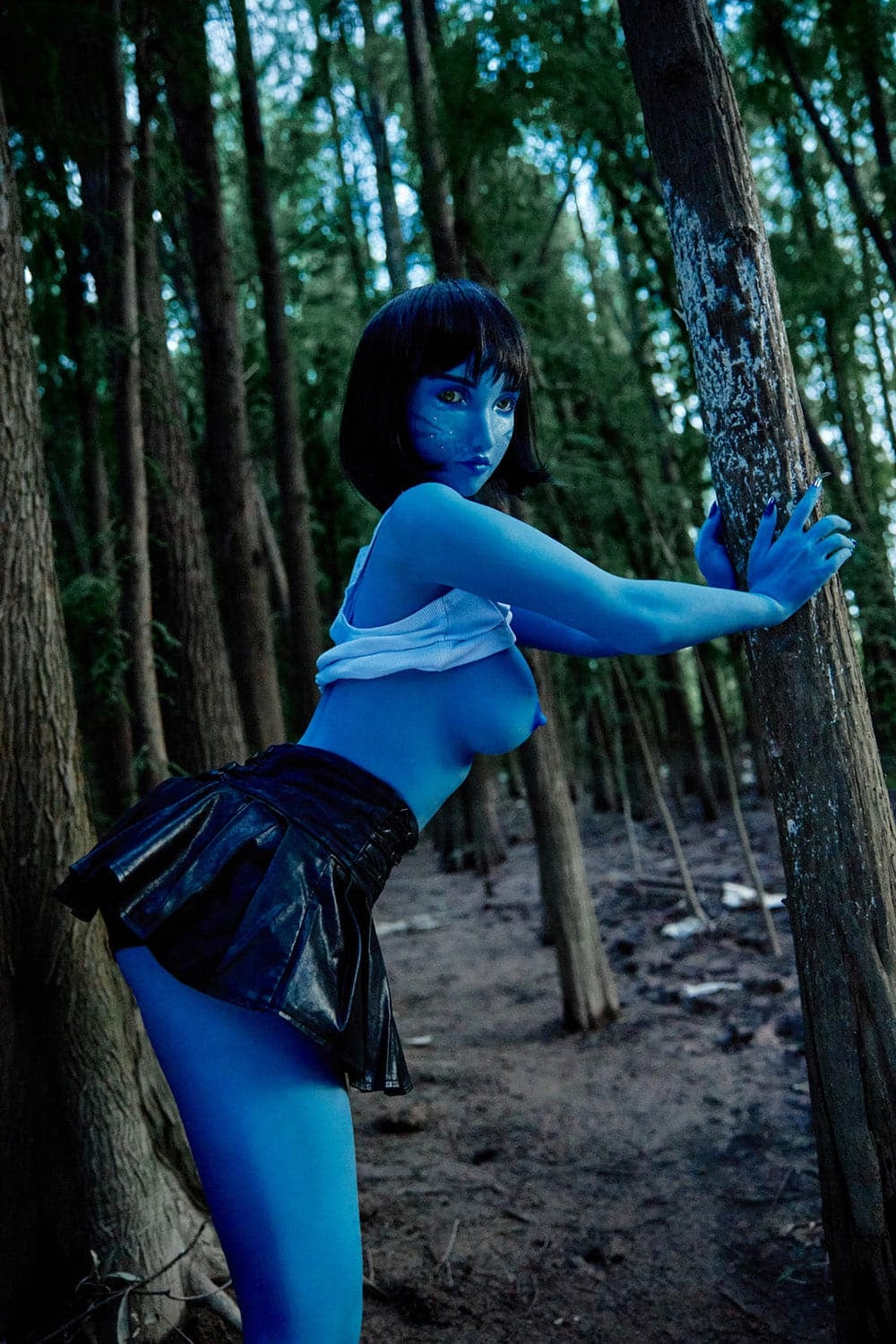 Clm Classic 158cm Myrtice B Cup Alien Blue Skin Sex Doll Tifa Makeup Avatar Blue - Torso TPE Climax