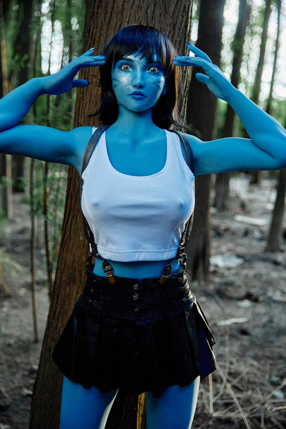 Clm Classic 158cm Myrtice B Cup Alien Blue Skin Sex Doll Tifa Makeup Avatar Blue - Torso TPE Climax