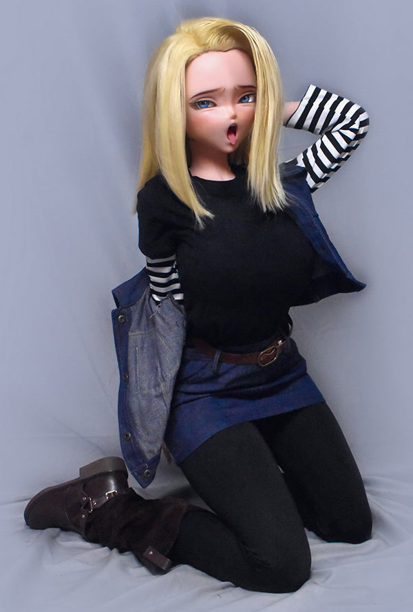148cm/ 4ft9 Anime Dragon Ball Character Android 18 Silicone Sex Doll – - Torso ElsaBabe