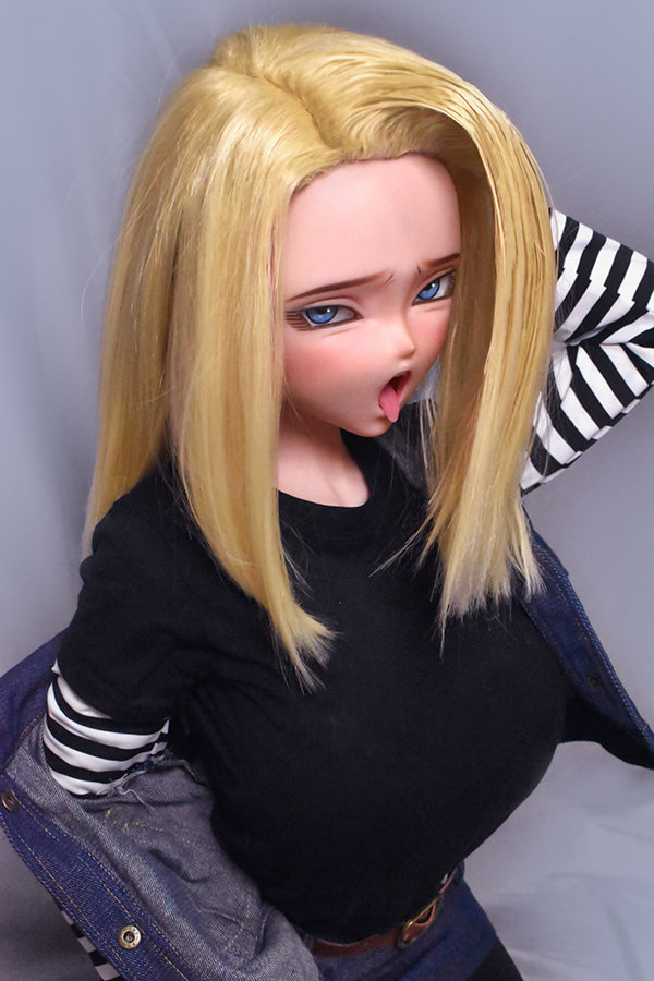 148cm/ 4ft9 Anime Dragon Ball Character Android 18 Silicone Sex Doll – - Torso ElsaBabe