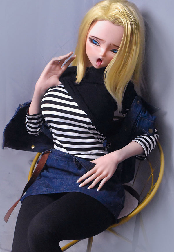 148cm/ 4ft9 Anime Dragon Ball Character Android 18 Silicone Sex Doll – - Torso ElsaBabe