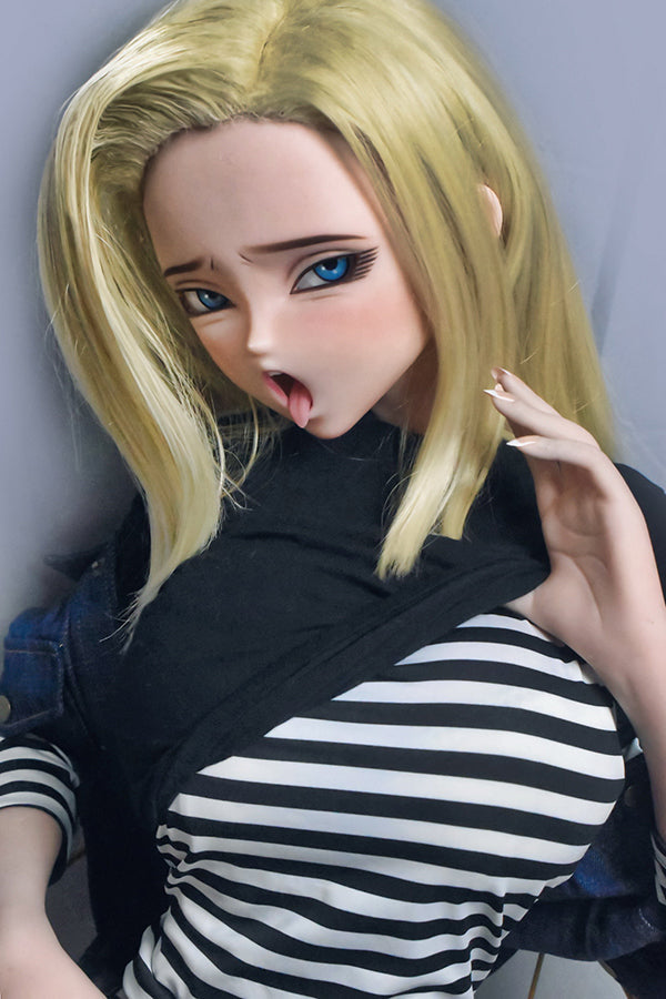 148cm/ 4ft9 Anime Dragon Ball Character Android 18 Silicone Sex Doll – - Torso ElsaBabe