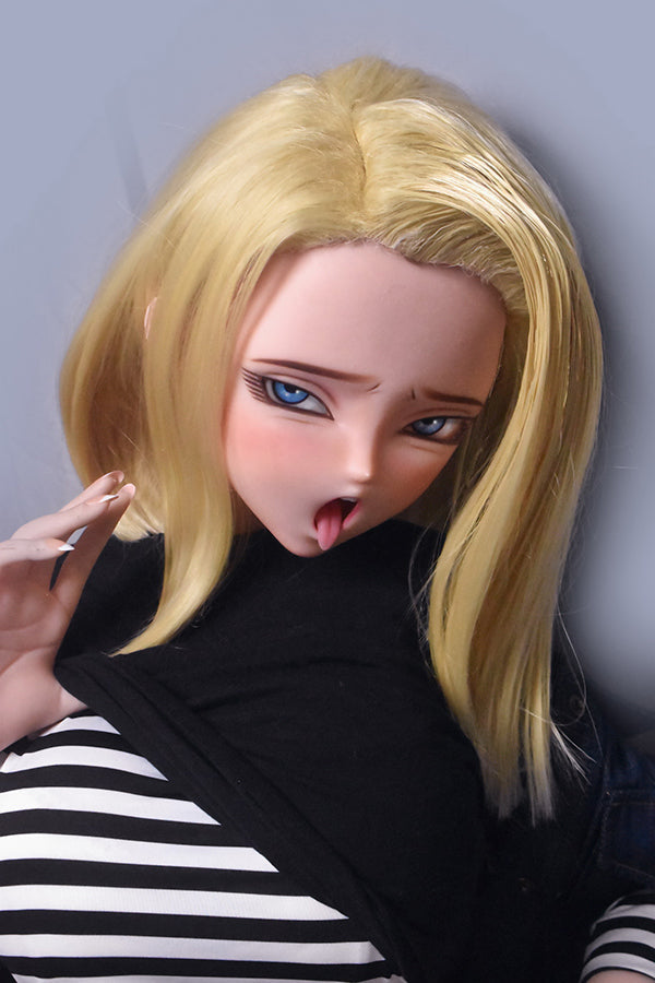 148cm/ 4ft9 Anime Dragon Ball Character Android 18 Silicone Sex Doll – - Torso ElsaBabe