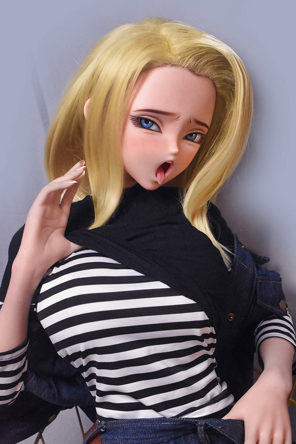 148cm/ 4ft9 Anime Dragon Ball Character Android 18 Silicone Sex Doll – - Torso ElsaBabe