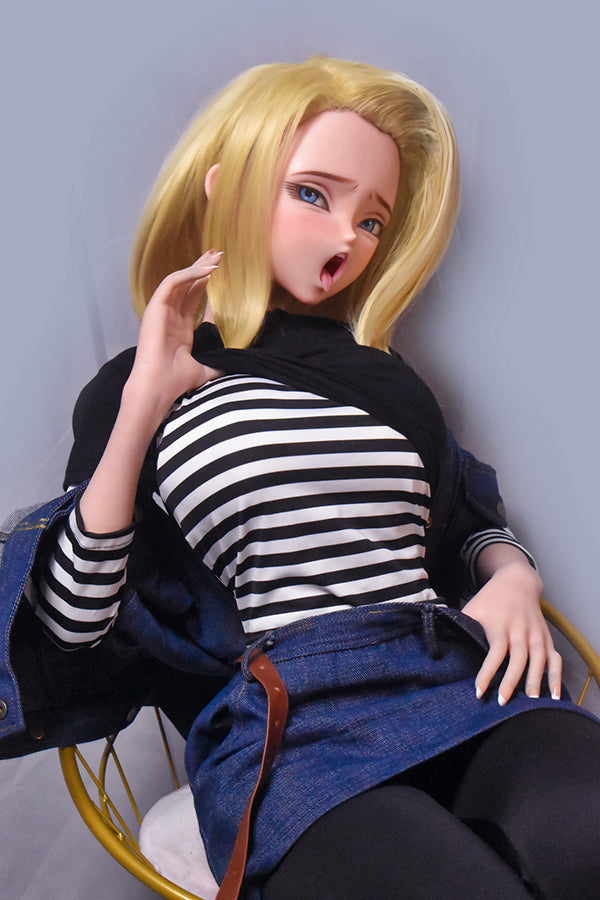 148cm/ 4ft9 Anime Dragon Ball Character Android 18 Silicone Sex Doll – - Torso ElsaBabe